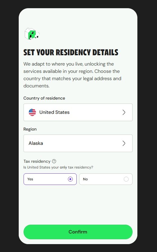 Ramp asks which country you live in